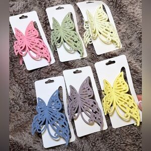 Butterfly Hair Clip Set - Pastel Pink, Sage, Cream, Blue, Lavender, Yellow